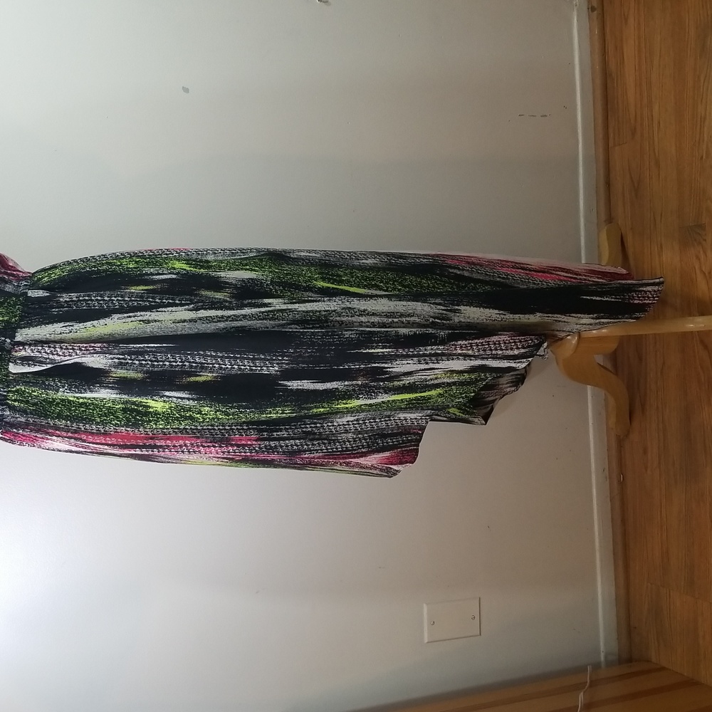 Love Fire High-Low Multicolor Pattern Racerback Dress Medium - Picture 6 of 11